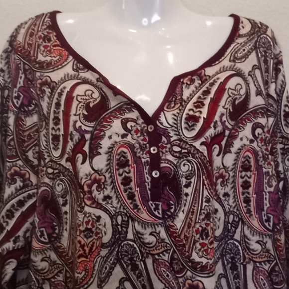 Croft & Barrow Paisley Print Top - Picture 4 of 14